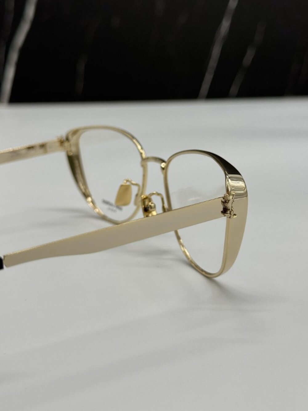 NEW SAINT LAURENT SLM92 004 EYEGLASSES WOMEN CAT EYE GOLD EYEWEAR SLM 92 - Picture 6 of 10